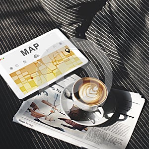 Map GPS Navigation Direction Destination Route Concept