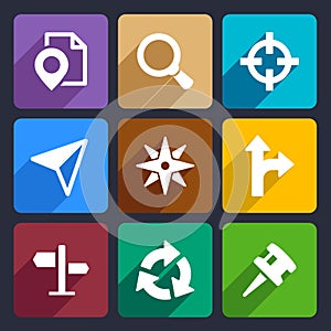 Map, GPS and Navigation Flat Icons Set 45