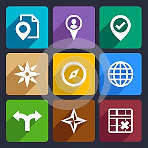 Map, GPS and Navigation Flat Icons Set 46