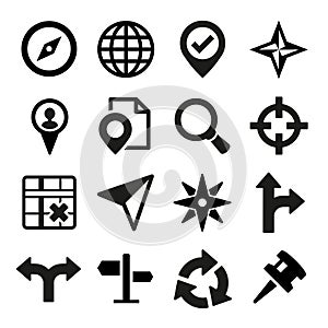 Map, GPS and Navigation icons set.