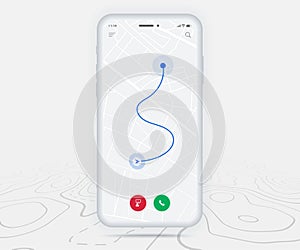 Map GPS navigation ux ui concept, Smartphone map application  destination point on screen, App search map navigate, Technology map