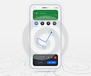 Map GPS navigation ux ui concept, Smartphone map application  destination point on screen, App search map navigate, Technology