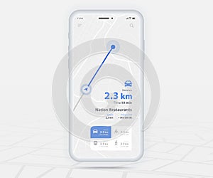 Map GPS navigation ux ui concept, Smartphone map application  destination point on screen, App search map navigate, Technology UI