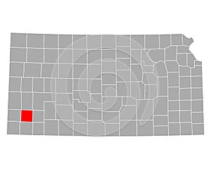 Map of Grant in Kansas