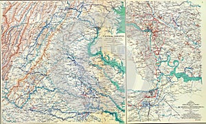 Map of Grant`s Campaigns near Richmond and Petersburg, 1864 - 18