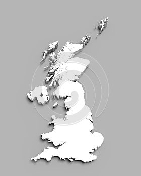 Map of Great Britain on gray