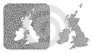 Map of Great Britain and Ireland - Dot Mosaic with Subtracted Space