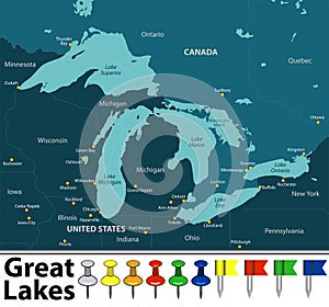 Map of Great Lakes