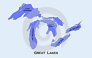 Map of the Great Lakes photo