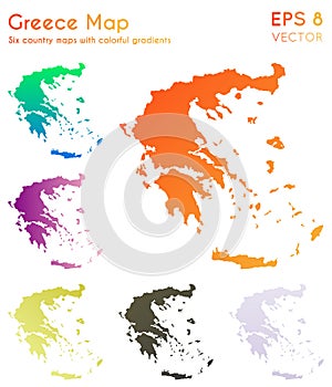Map of Greece with beautiful gradients.