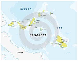 Map of the greece island group sporades