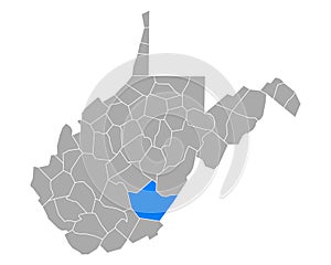 Map of Greenbrier in West Virginia
