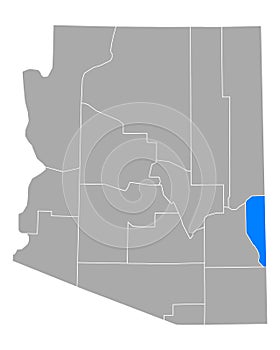 Map of Greenlee in Arizona