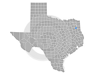 Map of Gregg in Texas