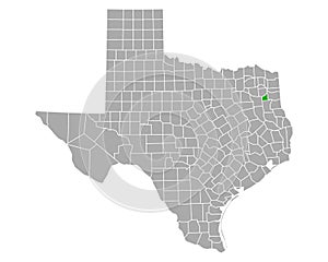 Map of Gregg in Texas