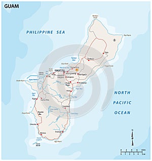 Map of Guam a non incorporated territory of the United States