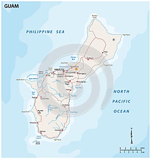 Map of Guam a non incorporated territory of the United States photo