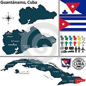 Map of Guantanamo, Cuba