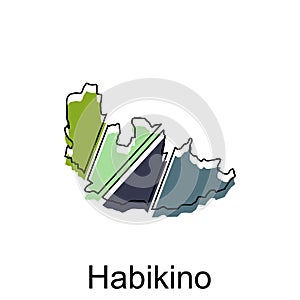 map of Habikino, black and white detailed outline regions of the country. Vector illustration