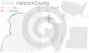 Map of Hancock County in Illinois