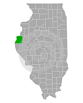 Map of Hancock in Illinois