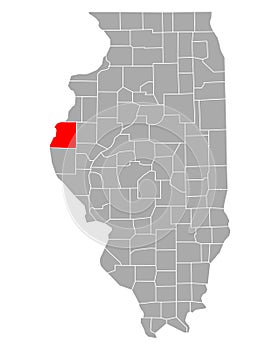 Map of Hancock in Illinois