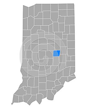 Map of Hancock in Indiana