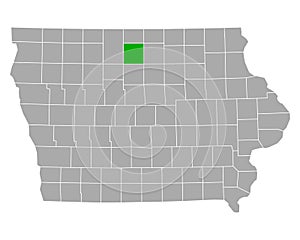 Map of Hancock in Iowa