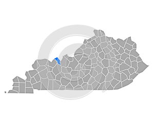 Map of Hancock in Kentucky
