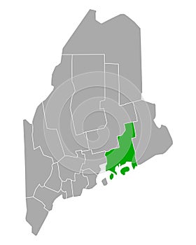 Map of Hancock in Maine