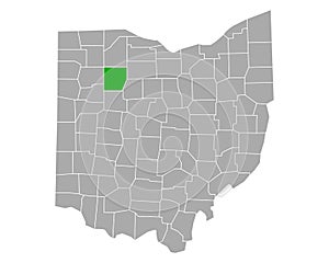 Map of Hancock in Ohio