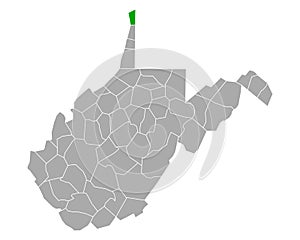 Map of Hancock in West Virginia