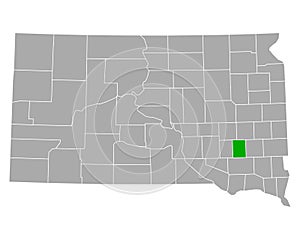 Map of Hanson in South Dakota