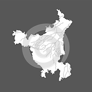 Map of Haryana with lakes and rivers