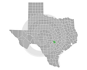 Map of Hays in Texas