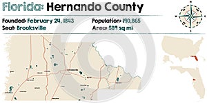 Map of Hernando County in Florida