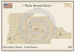 Map of Hernando County in Florida