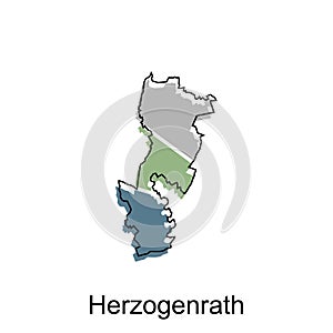 map of Herzogenrath vector design template, national borders and important cities illustration