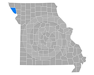 Map of Holt in Missouri