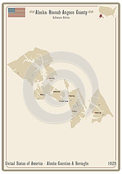 Map of Hoonah-Angoon County in Alaska