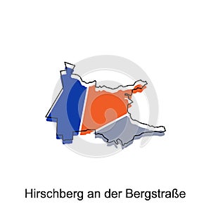 map of Horschberg An Der Bergstrabe vector design template, national borders and important cities illustration