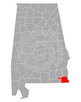 Map of Houston in Alabama