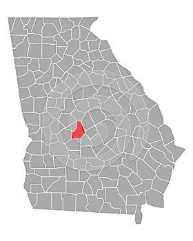 Map of Houston in Georgia