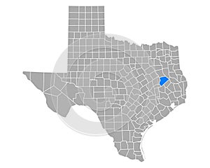 Map of Houston in Texas