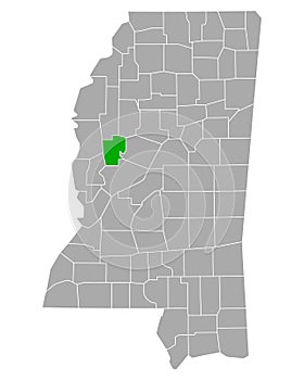 Map of Humphreys in Mississippi