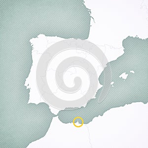 Map of Iberian Peninsula - Melilla photo