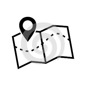 Map icon. Vector image of a location map icon.