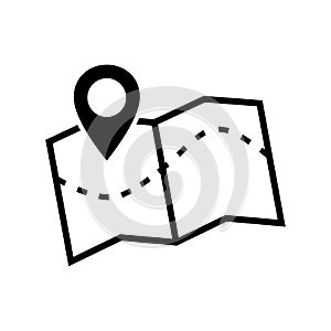 Map icon. Vector image of a location map icon. photo
