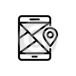 Map vector thin line icon