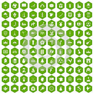 100 map icons hexagon green